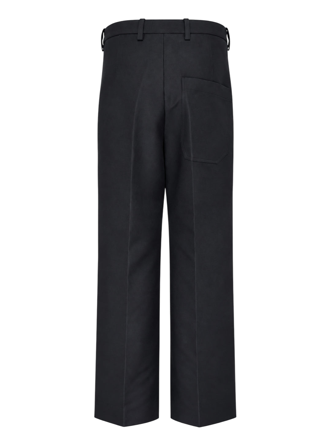 Sofie D'Hoore navy flat front trousers with a pressed centre crease and straight leg, shown from the front - view 2