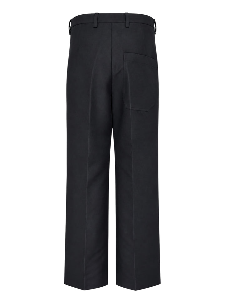 Sofie D'Hoore navy flat front trousers with a pressed centre crease and straight leg, shown from the front - view 2