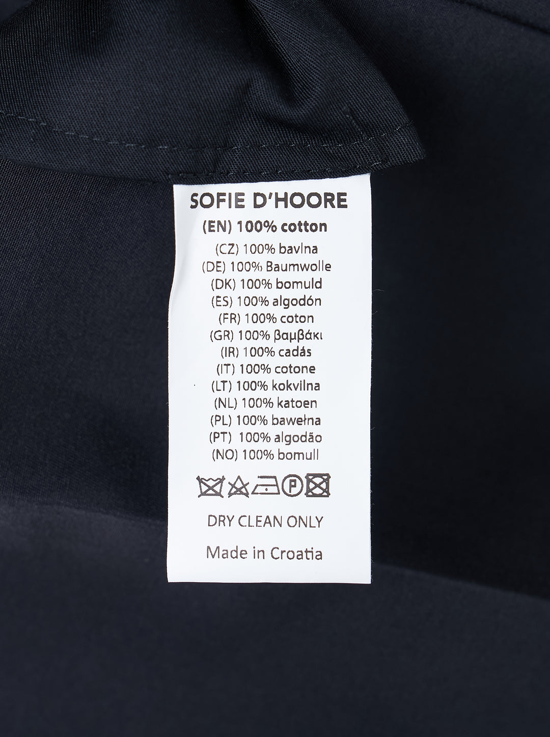 Sofie D'Hoore navy flat front trousers with a pressed centre crease and straight leg, shown from the front - view 3