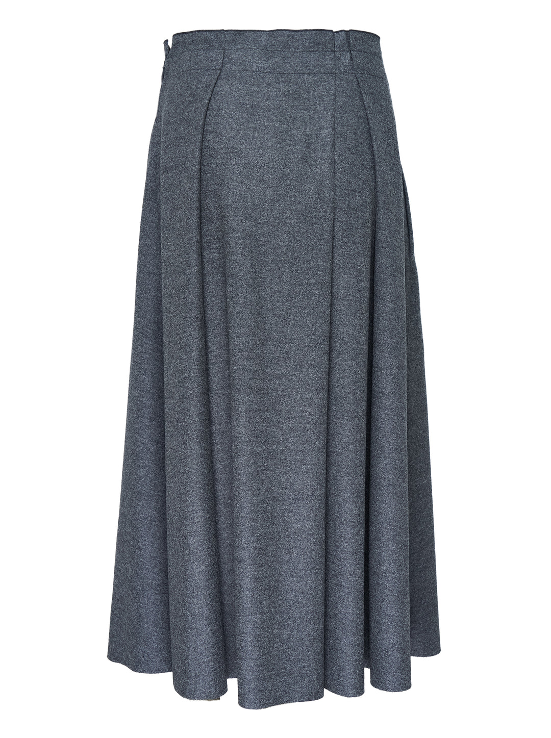 Sofie D'Hoore charcoal grey pleated midi skirt with a high waistband and flowing A-line silhouette, front view - view 2