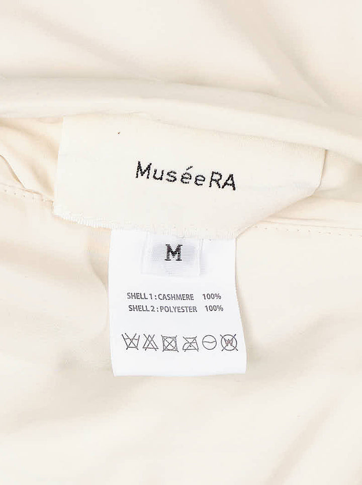 Musée RA cream fur vest with round neckline and centre zip fastening, shown flat against a white background - view 3