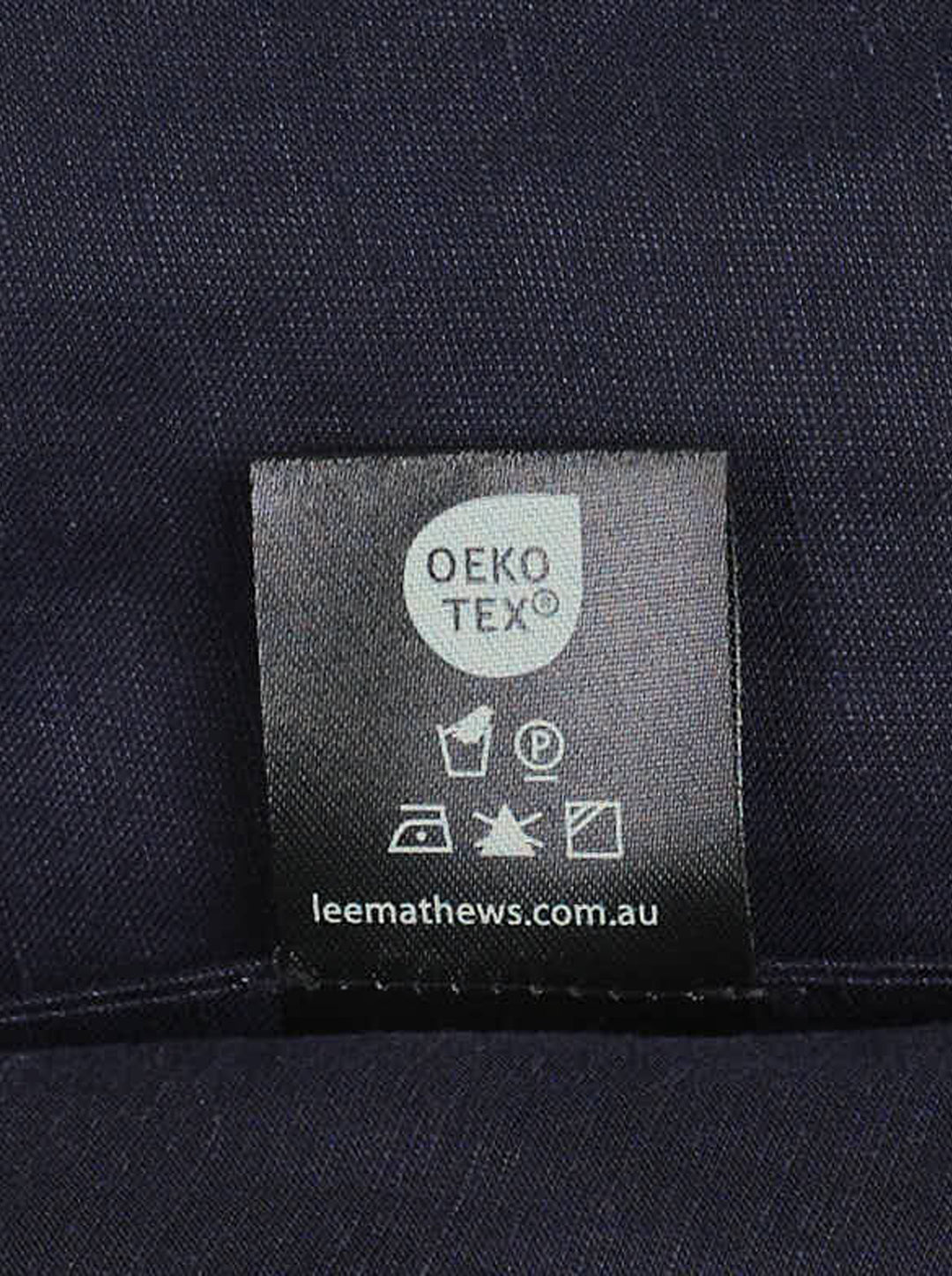 Lee Mathews Powell Short Sleeve Shirt in navy, featuring press-stud closure, turned-back cuffs, pointed collar, and a tonal chest pocket - view 4