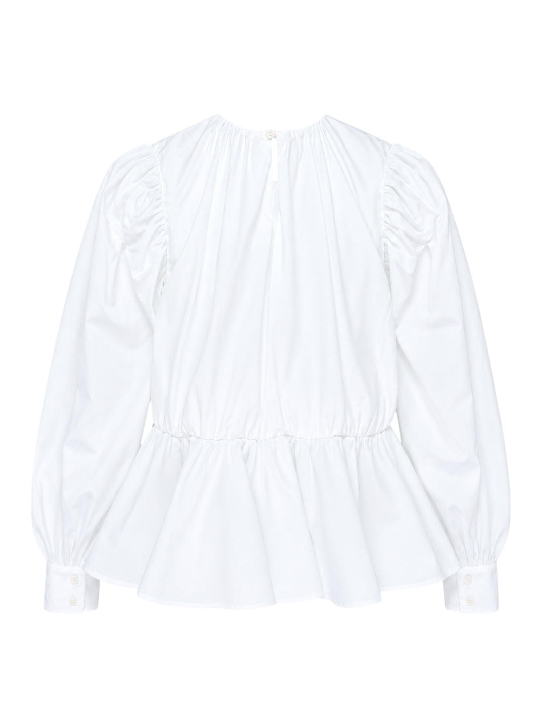 GANNI Compact Poplin Gathered Peplum Top - view 2