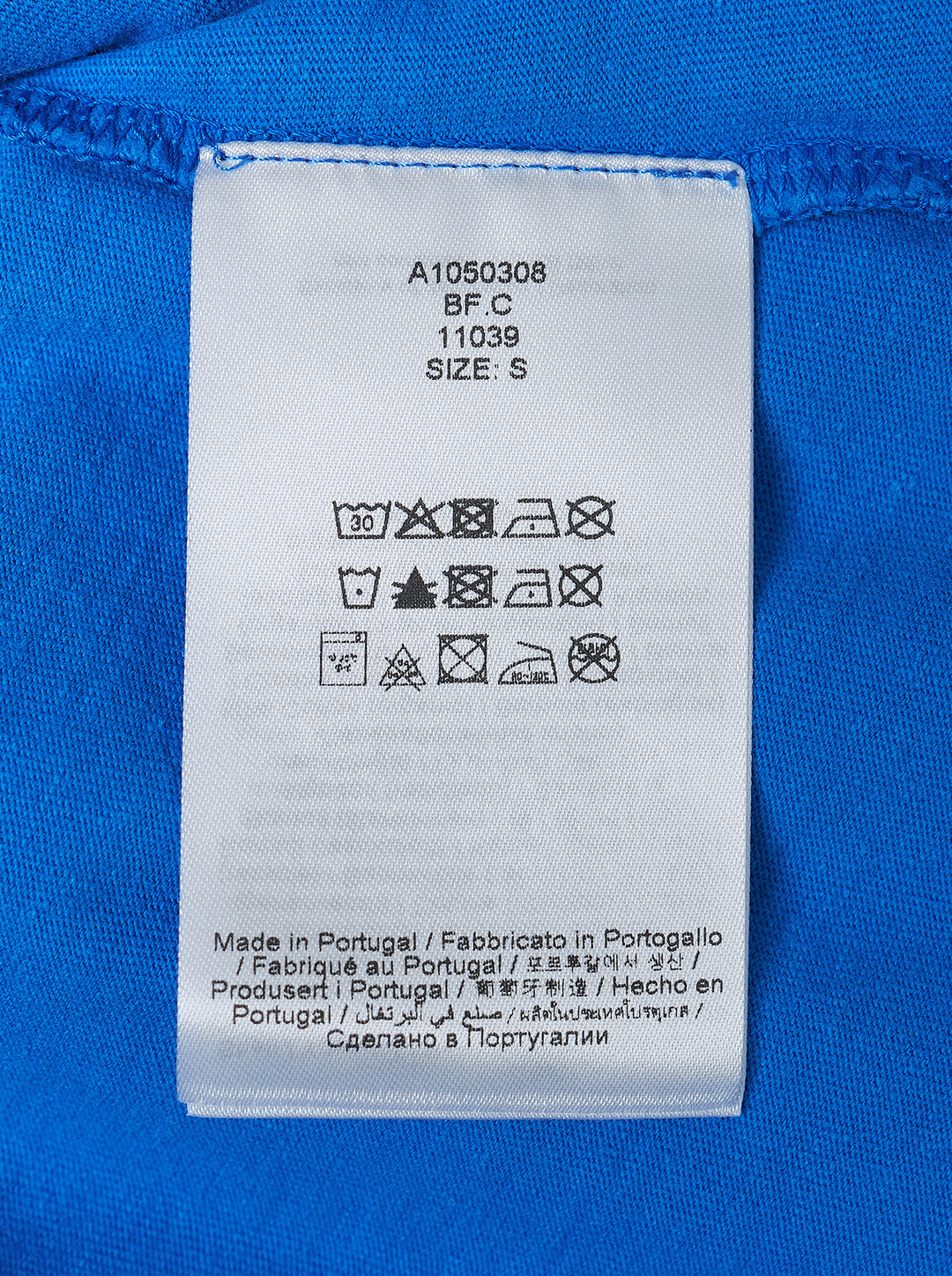 Ganni Heavy Jersey Baby Fit Tee in bright blue with collegiate Ganni logo, mushroom bear graphic, and 'Have a nice day! Please recycle' slogan print on the chest - view 3