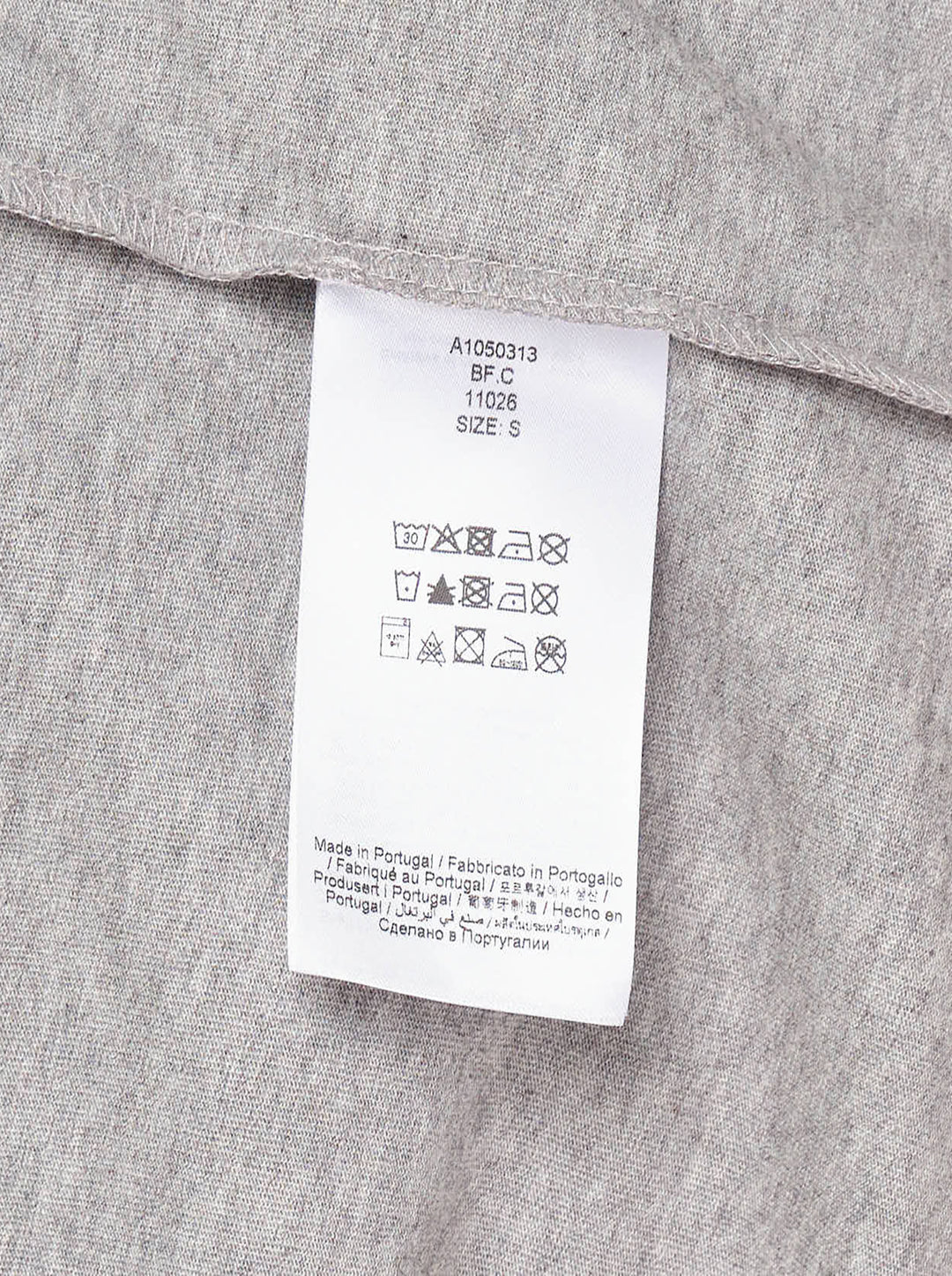Ganni relaxed graphic cotton tee in heathered grey with orange flame-style Ganni logo, illustrated teddy bear holding a Ganni sign, pine forest motif, and 'Have a nice day! Please recycle' text on the front - view 3