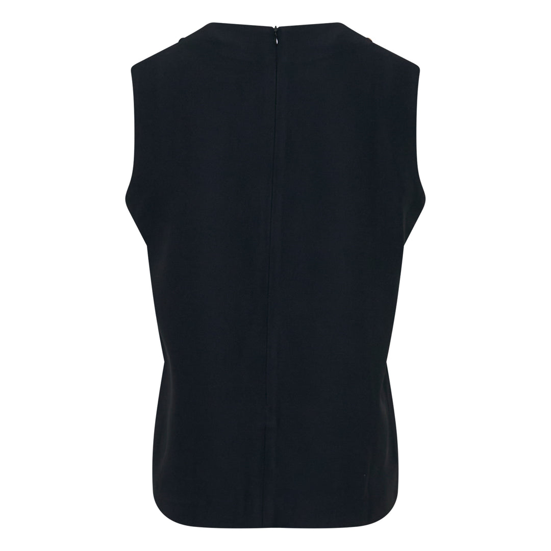 Embellished Gabardine Sleeveless Top