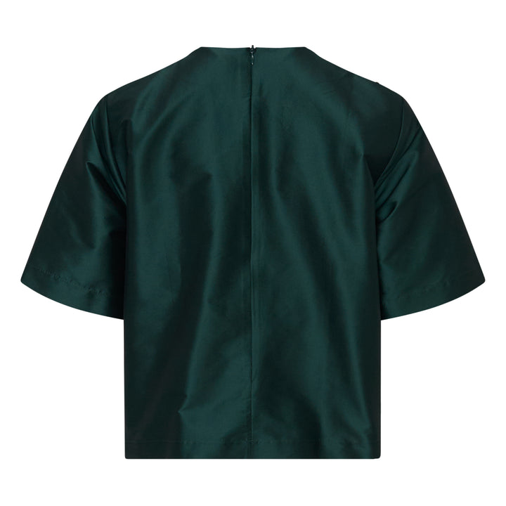 Beaded Taffeta Short Sleeve Top