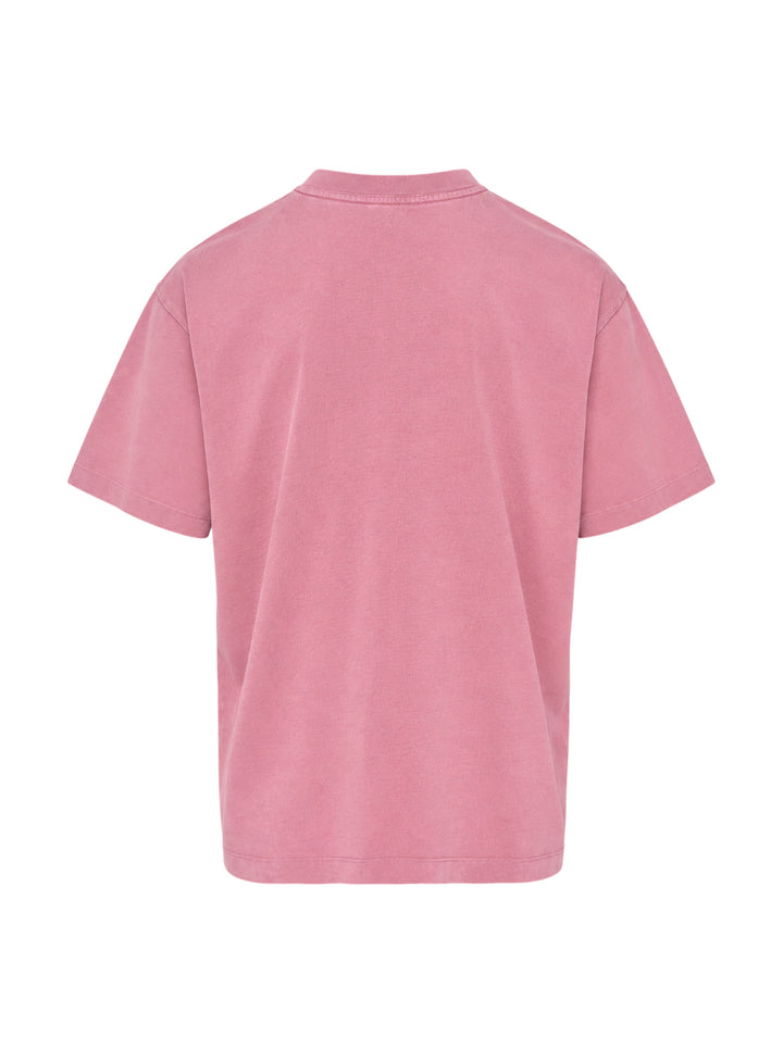 Drôle de Monsieur Classic Slogan Tee in washed pink with 'Not From Paris, Madame' chest print and relaxed oversized fit - view 2