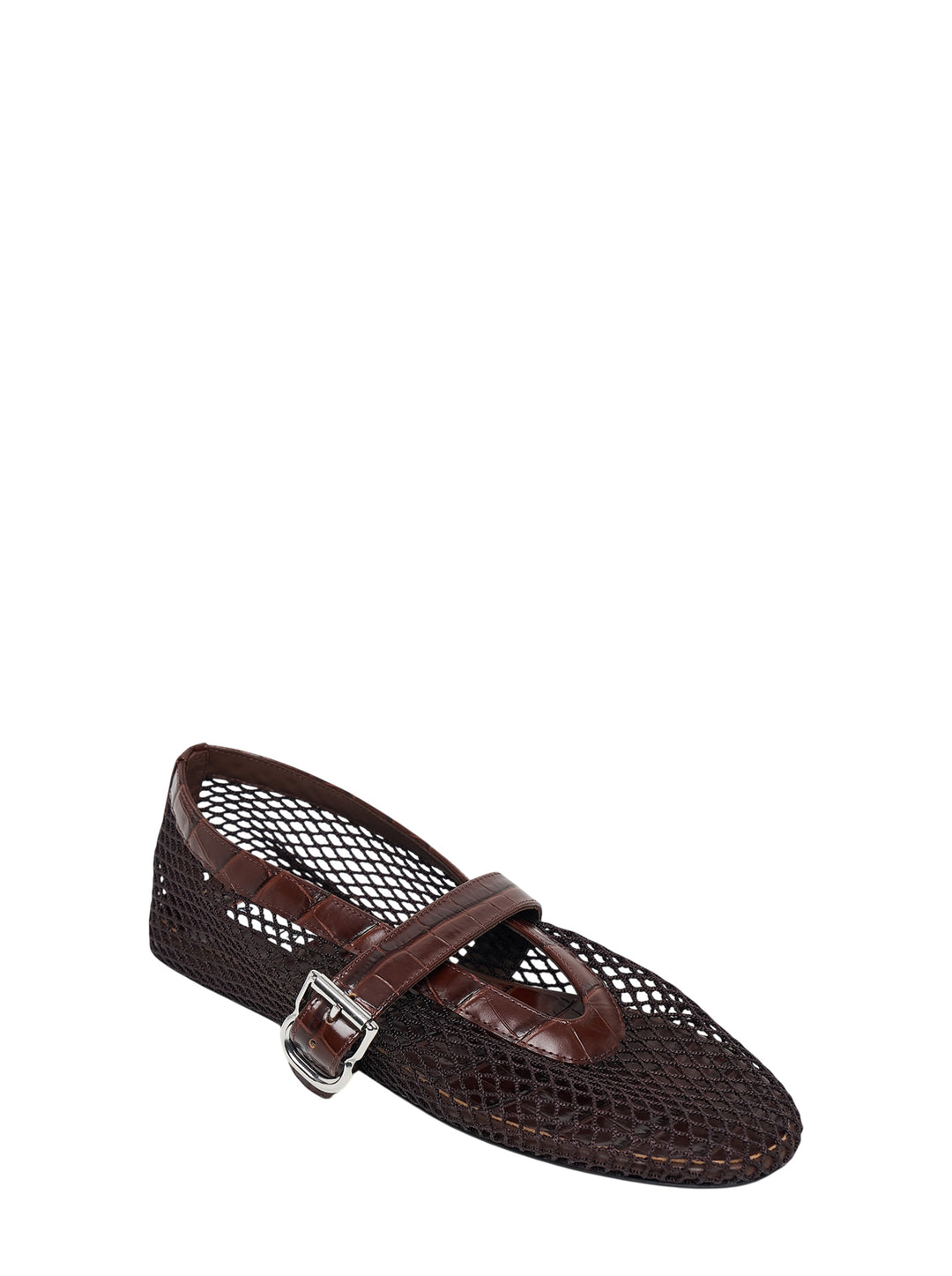 ALAIA Fishnet & Croc Ballerina Flats - view 2