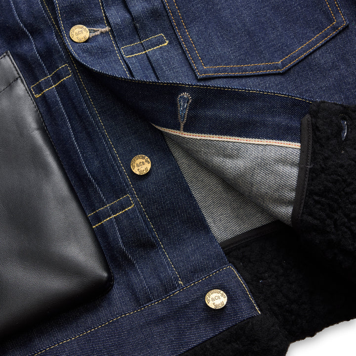 sacai Holiday Capsule Sherpa Trimmed Denim Jacket - view 5