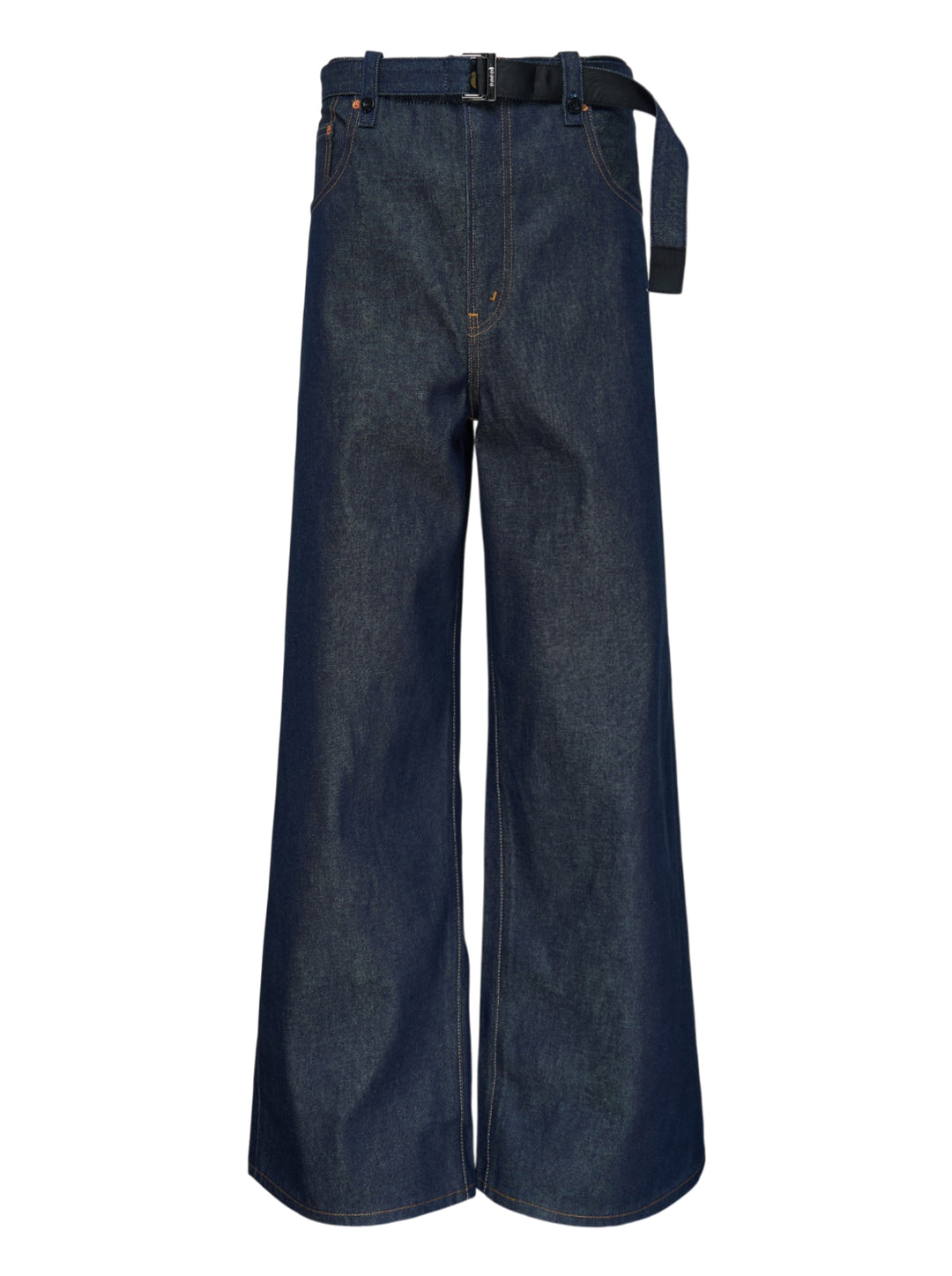 Wide Leg Belted Jeans