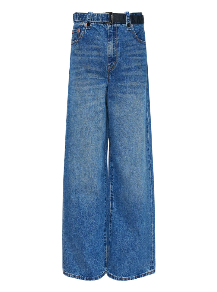 Wide Leg Belted Jeans