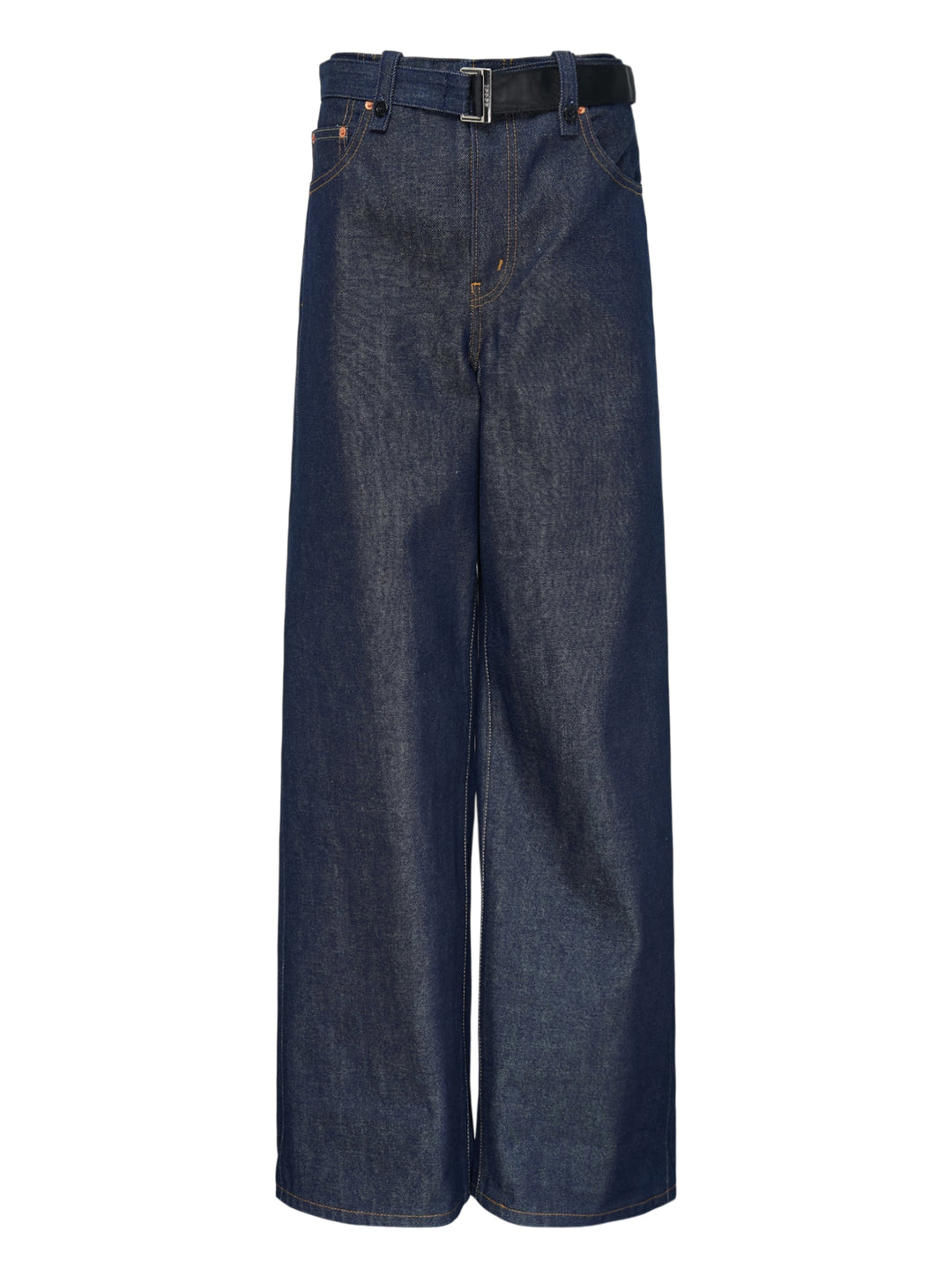 Wide Leg Belted Jeans