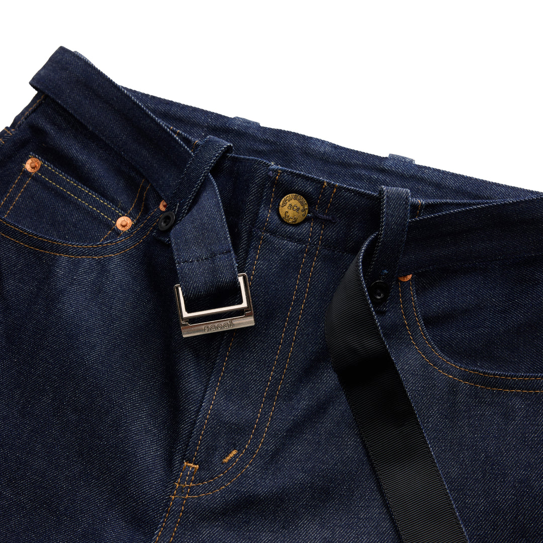 sacai Holiday Capsule Wide Leg Belted Jeans - view 4
