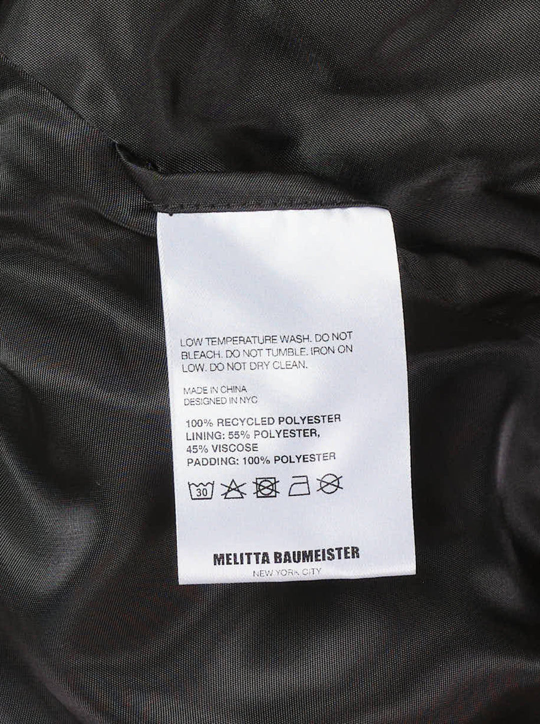 Melitta Baumeister black Round Bomber Jacket with curved asymmetric zip and ribbed collar, cuffs and hem - view 4