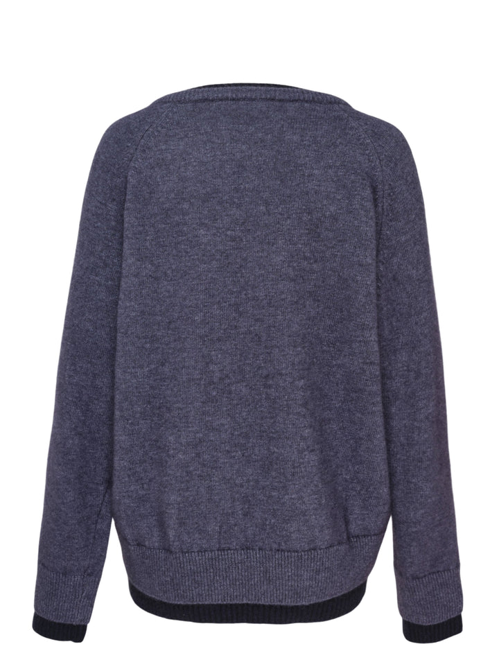 GLOWNY Raccoon Hazy Layered V-Neck Sweater - view 2