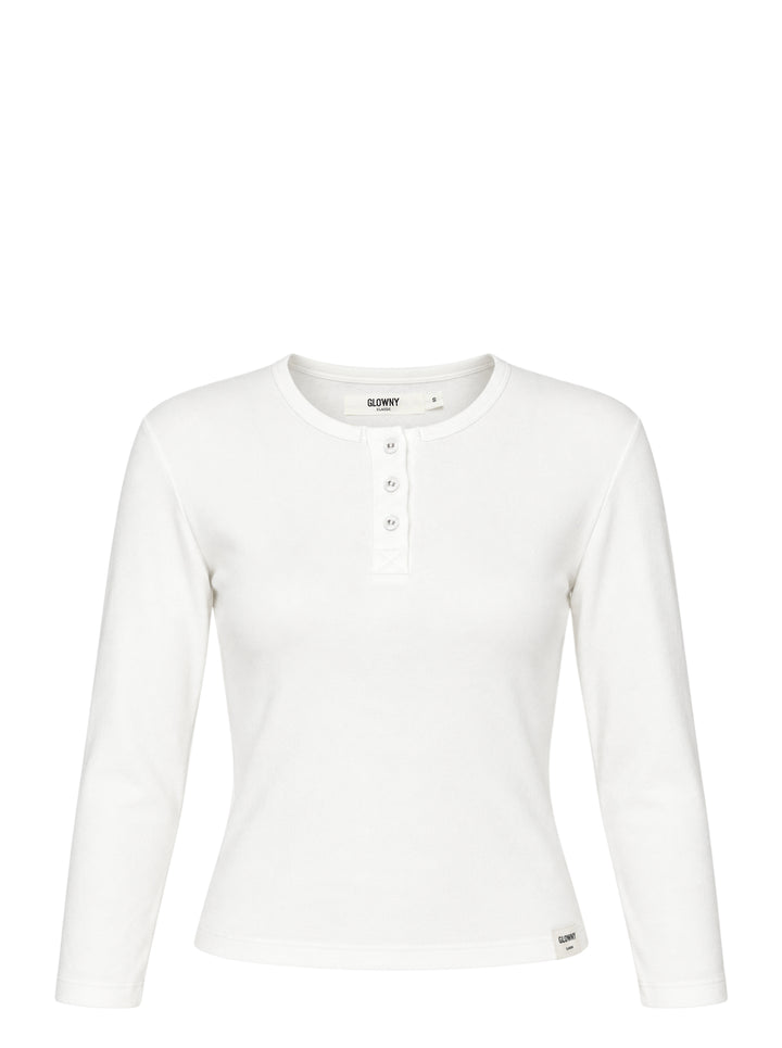 GLOWNY Long Sleeve Button Tee