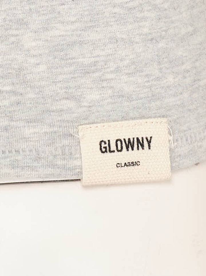 Glowny Slim Short Sleeve Tee in light grey marl, featuring a crew neckline, cap sleeves, and a fitted silhouette with a woven brand label at the hem - view 4