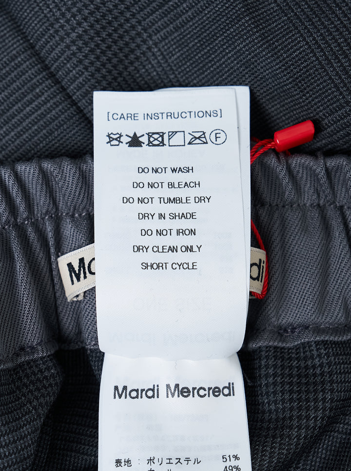 Charcoal glen check wool pleated midi skirt with elasticated waistband by Mardi Mercredi - view 4