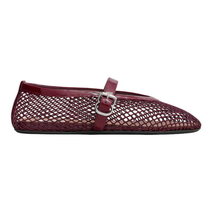 Club21 - ALAIA - Ballet Flats Mesh Patent Leather - FLAT SHOES - Burgundy