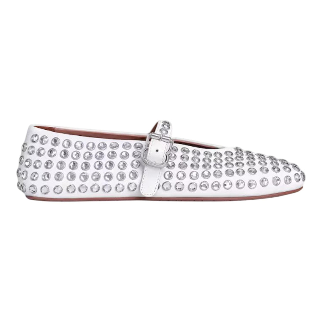 Club21 - ALAIA - Ballet Flats Strass Nappa Lambskin - FLAT SHOES - White
