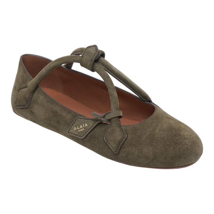 Club21 - ALAIA - Ballet Flats Suede Goatskin - FLAT SHOES - Brown