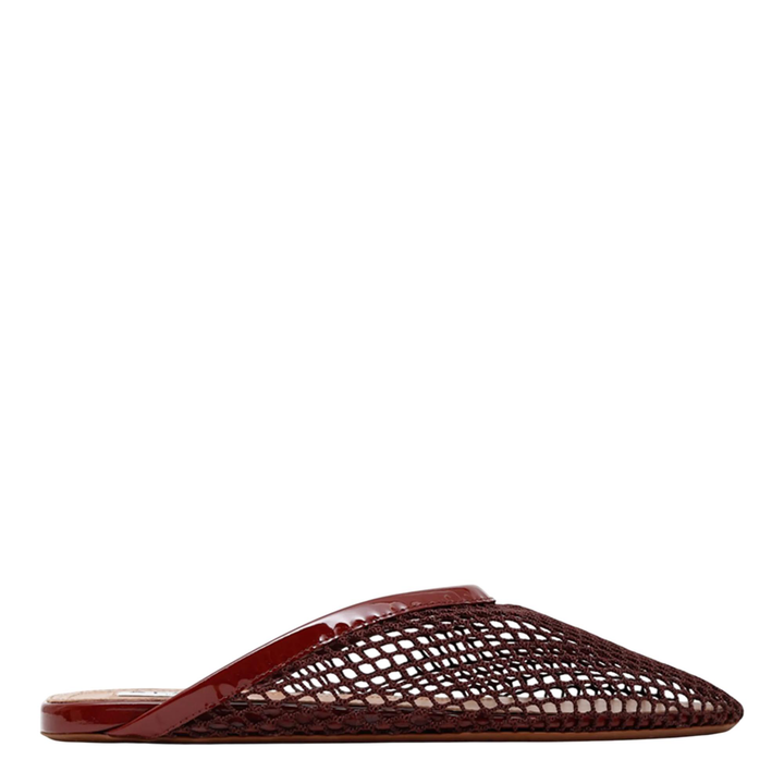 Flat Mules Mesh Patent Leather