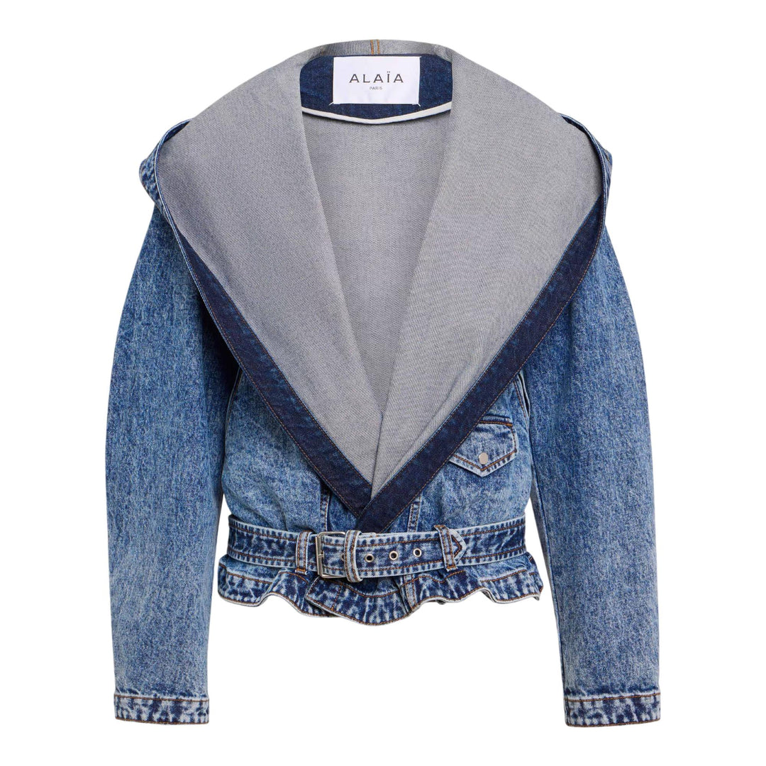 Club21 - ALAIA - Hooded Biker - JACKETS - Denim