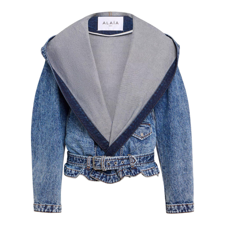 Club21 - ALAIA - Hooded Biker - JACKETS - Denim
