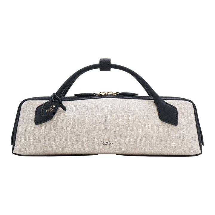 Club21 - ALAIA - Teckel Clutch Linen And Nubuck - CLUTCH BAGS - Black