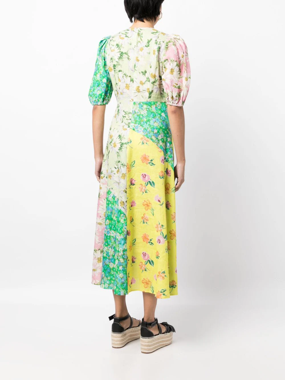 alemais kenzie patchwork midi dress ALMAIS