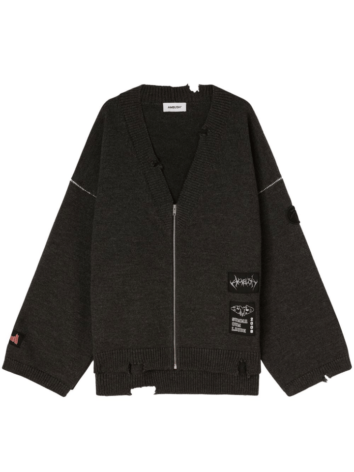 AMBUSH-Felted-Knit-Zip-Cardigan-Grey-1