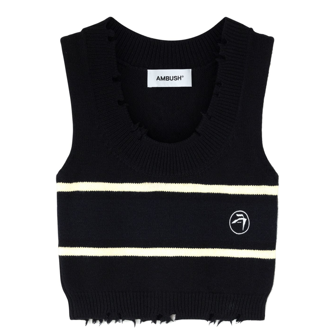 AMBUSH_Destroyed_Rib_Round_Neck_Top_Black
