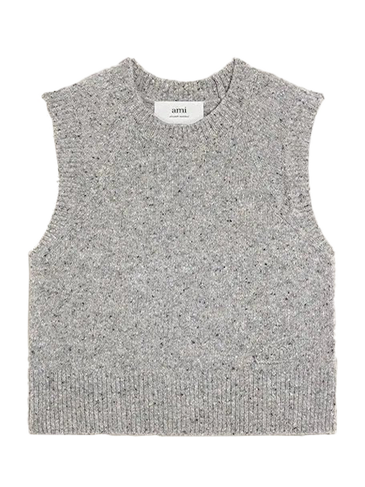 AMI-Ami-Embroidery-Sleeveless-Sweater