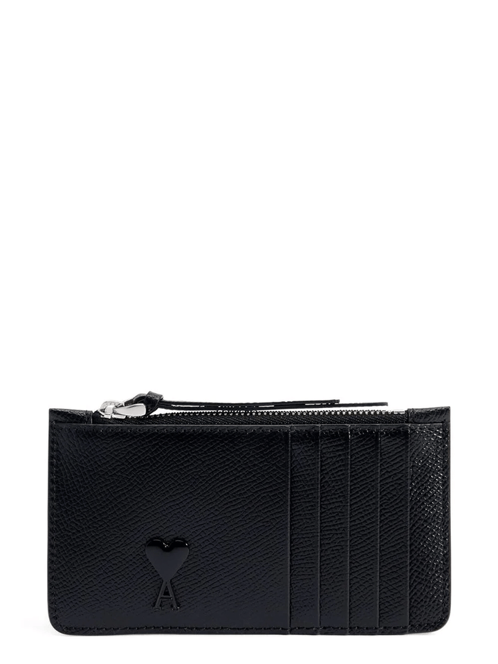 AMI-Paris-Adc-Zipped-Card-Holder-Black-1