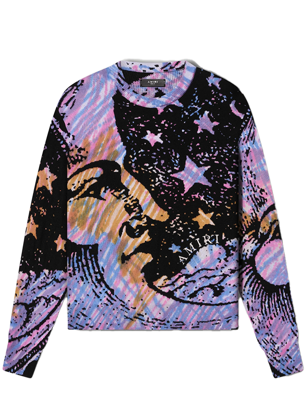 AMIRI Tie Dye Moon Crewneck Top Black 1