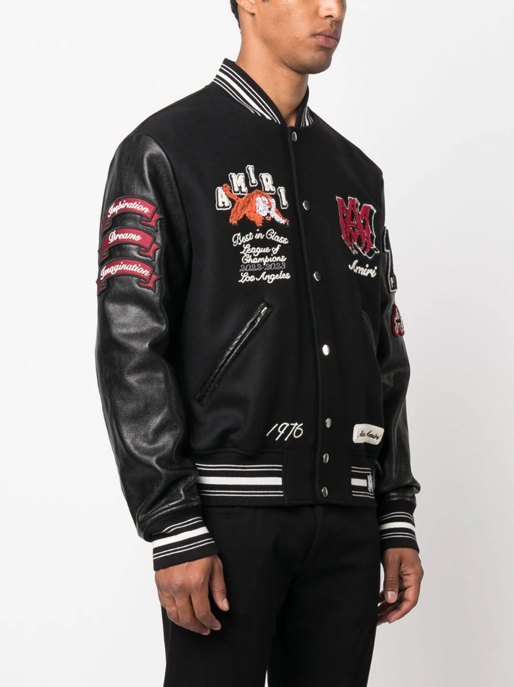 AMIRI Vintage Patch Varsity Bomber Blouson Black 3