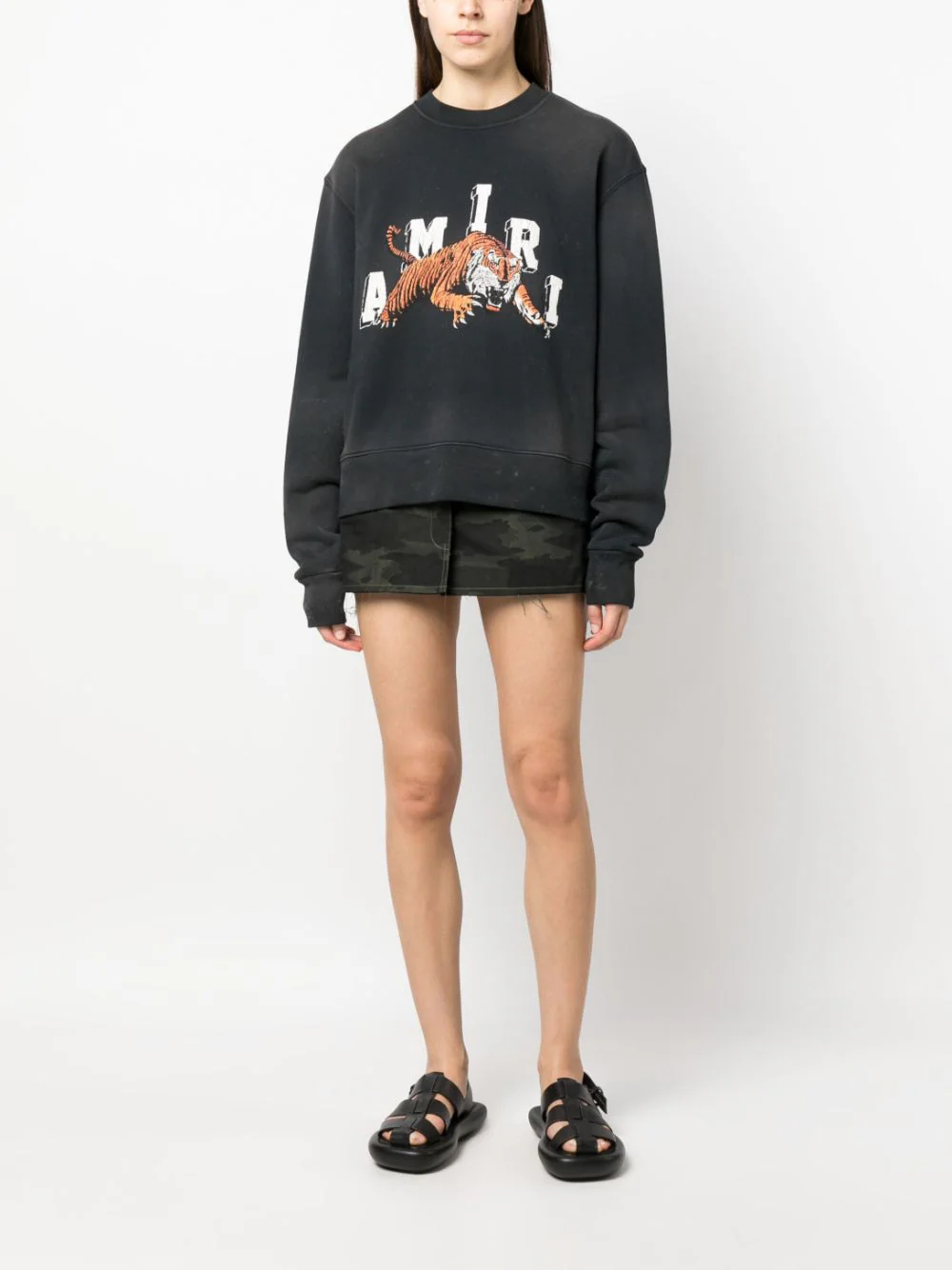 AMIRI Vintage Tiger Crewneck Sweatshirt Black 2