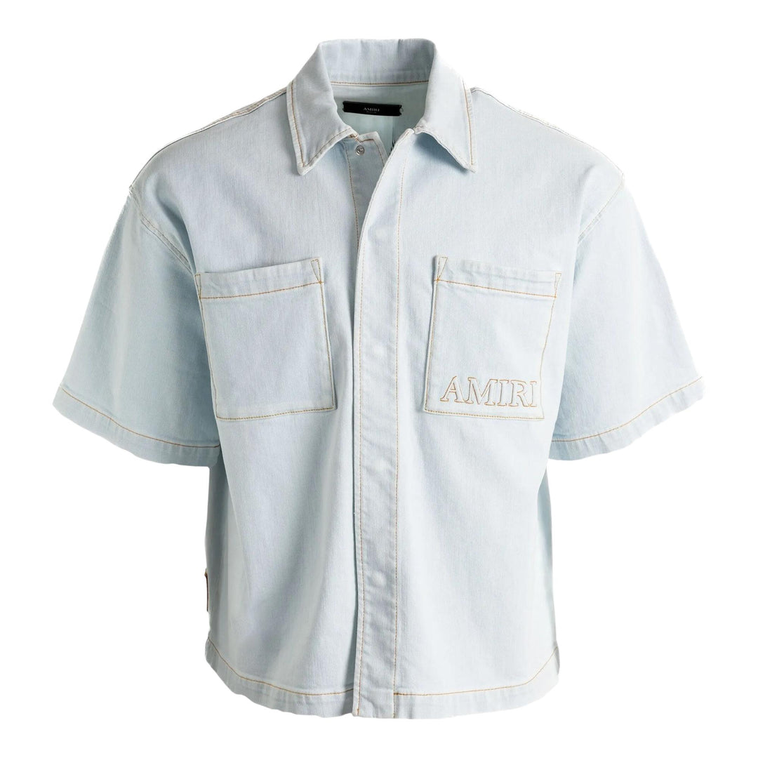 Club21 - AMIRI - 3D Short Sleeve Snap Shirt - SHIRTS - Light Blue