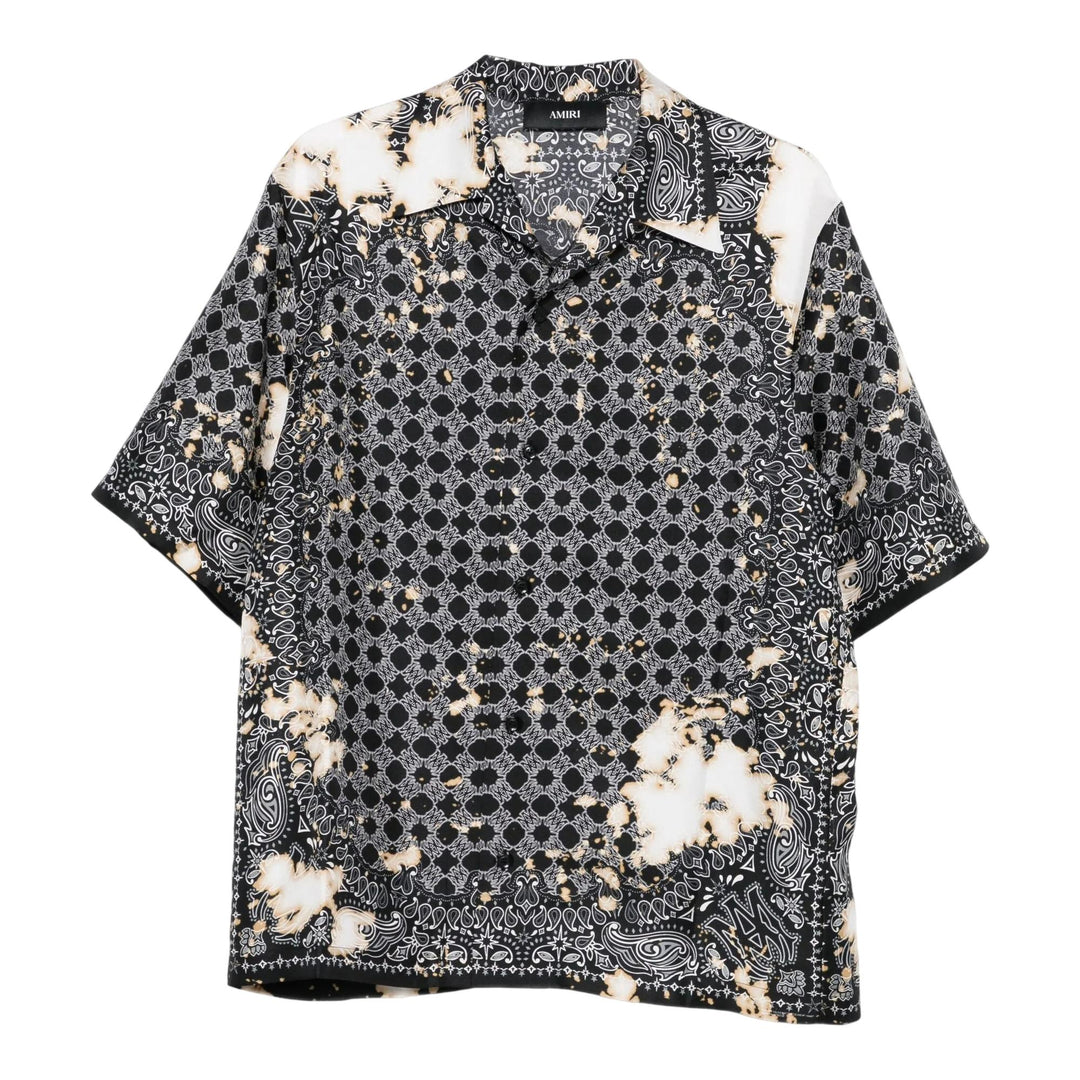 Club21 - AMIRI - Bleach Bandana Bowling Shirt - SHIRTS - Black