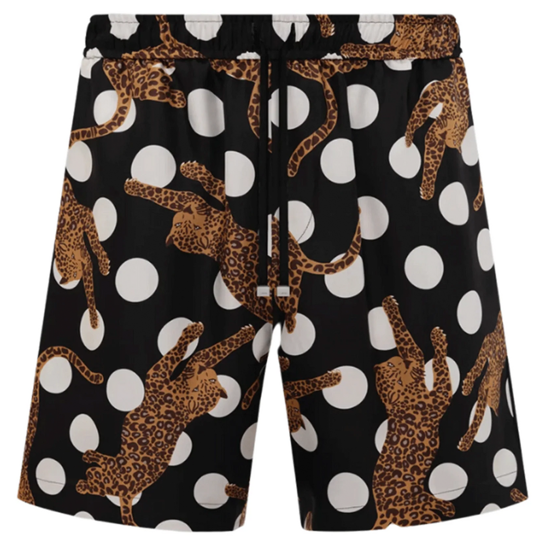 Leopard Polka Dots Silk Shorts