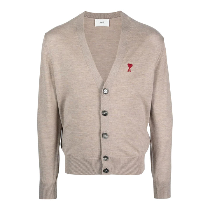 Club21 - AMI - Cardigan With Ami De Coeur - CARDIGANS - Beige