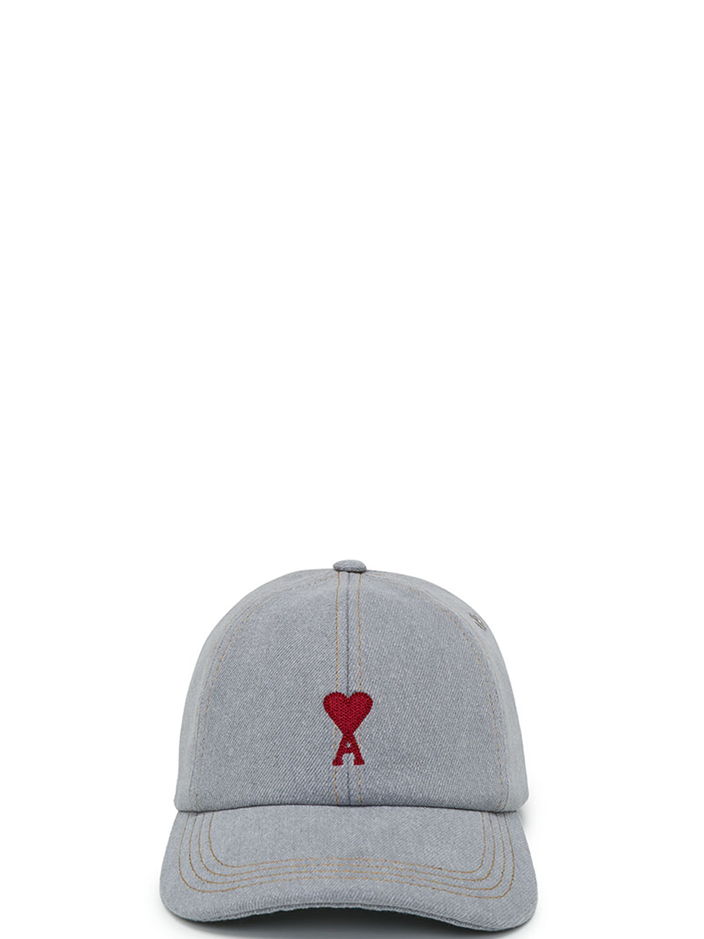 AMI_RedAmideCoeurEmbroideryCap_Lightgrey