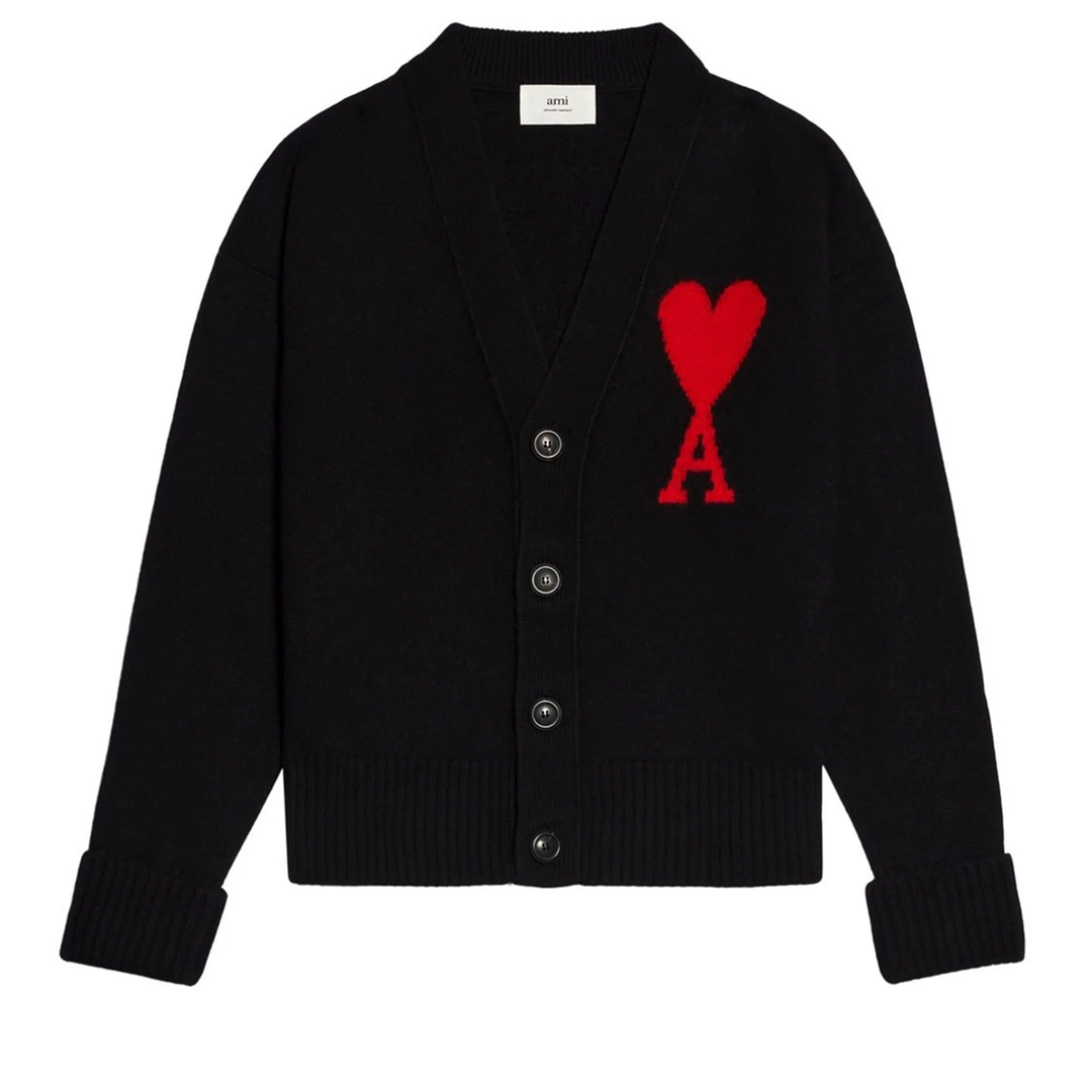 AMI_Red_AMI_de_Coeur_Cardigan-Black