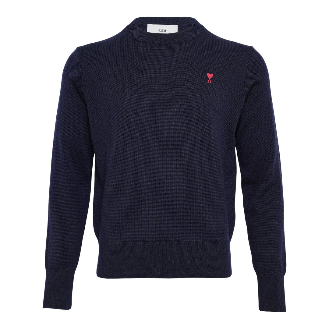 Club21 - AMI - Red Adc Sweater - KNIT TOPS - Navy