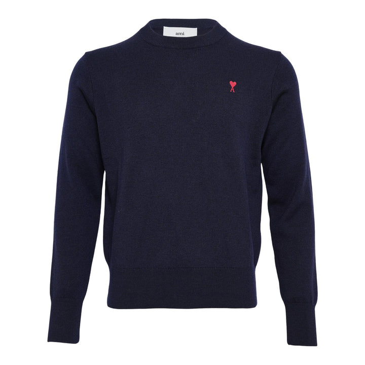 Club21 - AMI - Red Adc Sweater - KNIT TOPS - Navy