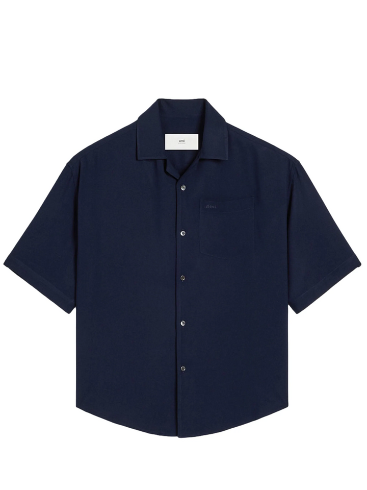 AMI_Short_Sleeves_Boxy_Shirt_Navy