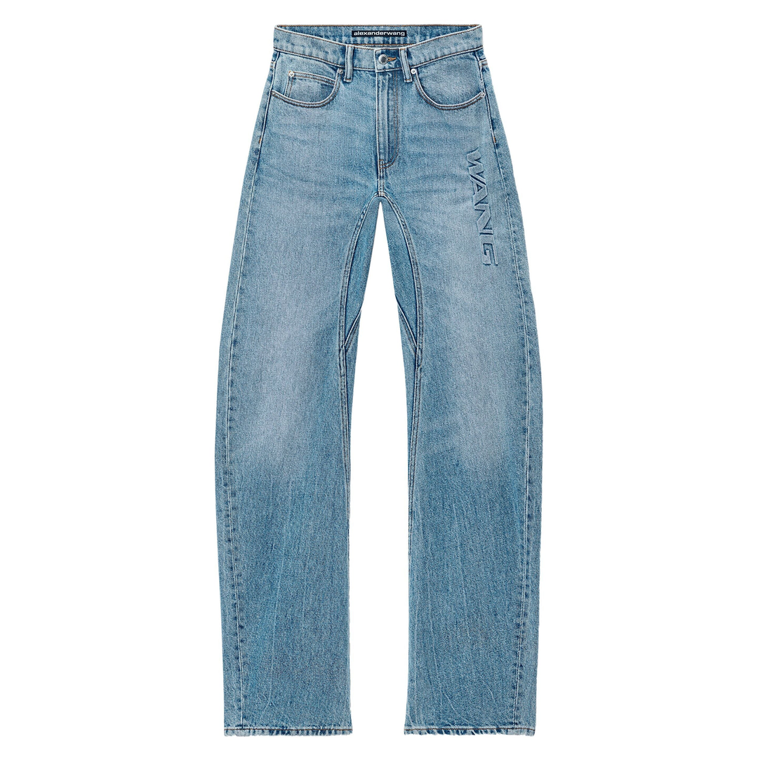 Articulated Denim Jeans With High-Frequency Logo