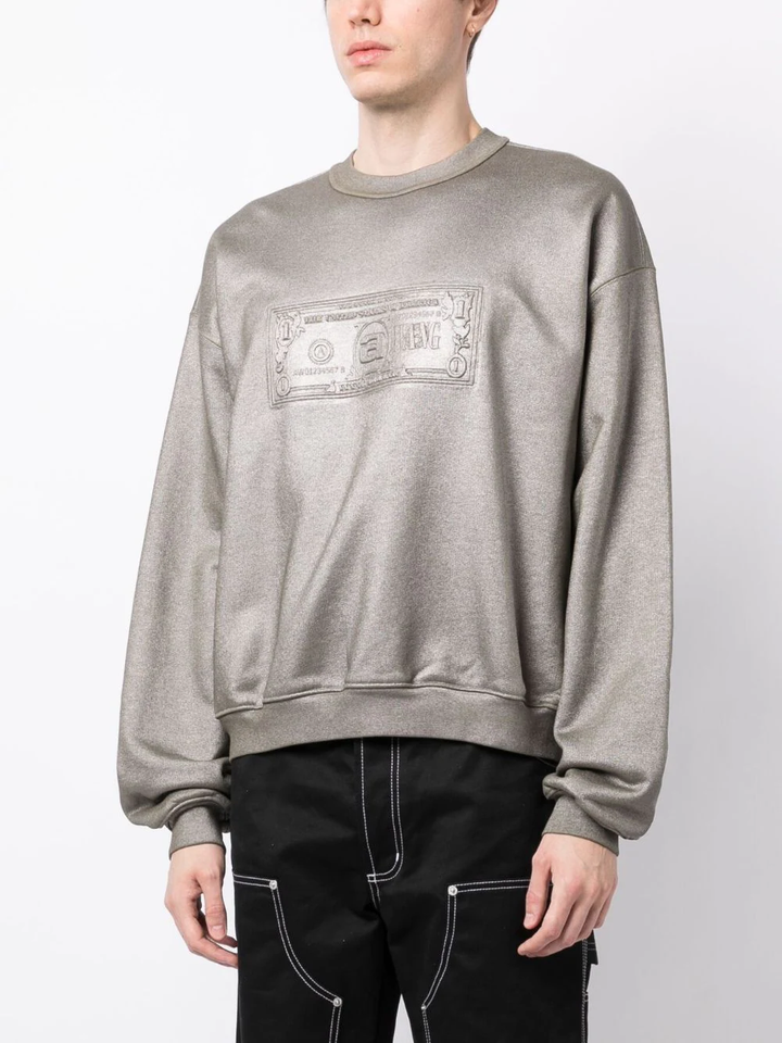 Alexander Wang Crewneck With Metallic Sweatshirt Grey 4