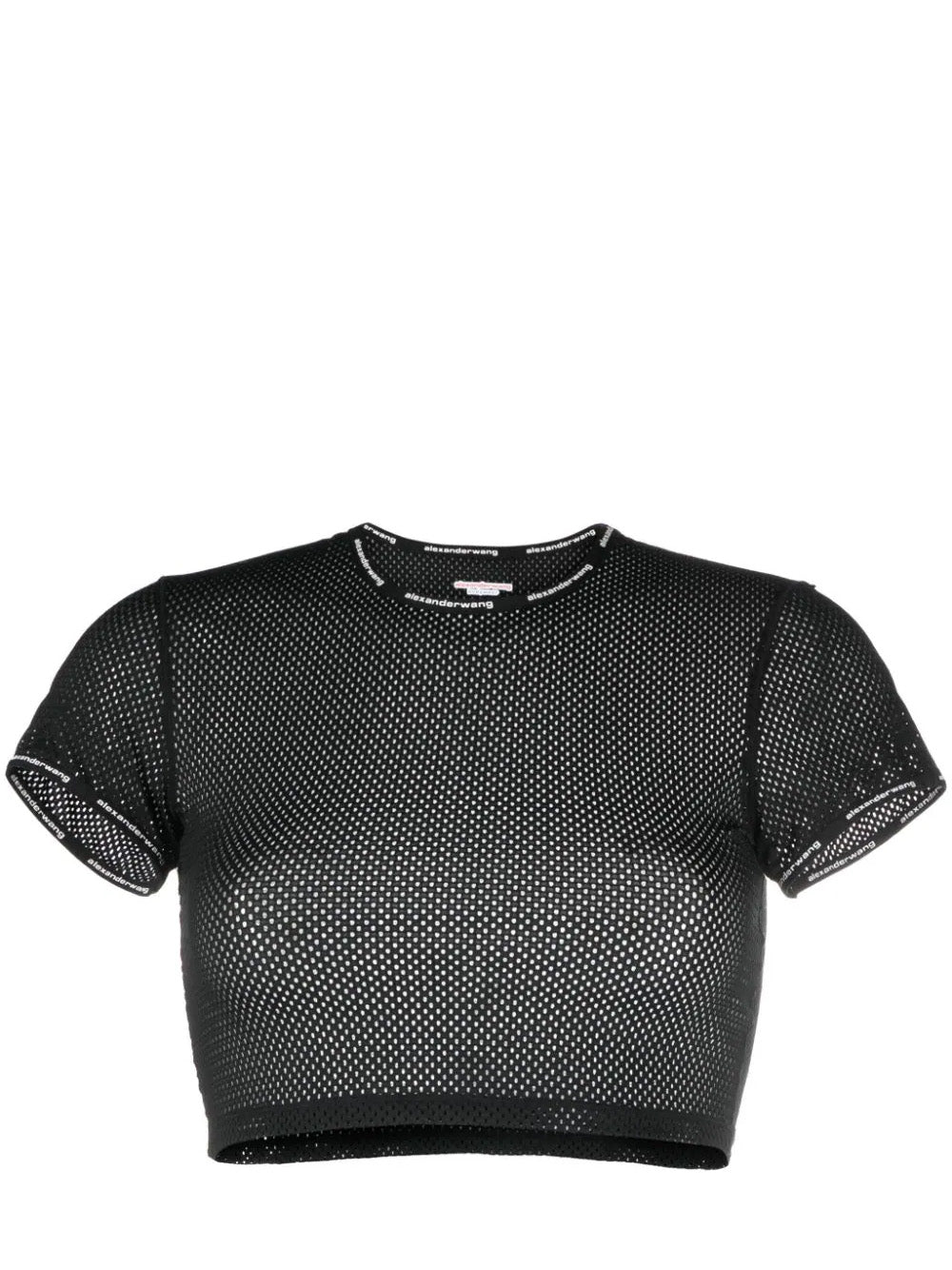       Alexander-Wang-Cropped-Tee-Shirt-With-Logo-Black-1
